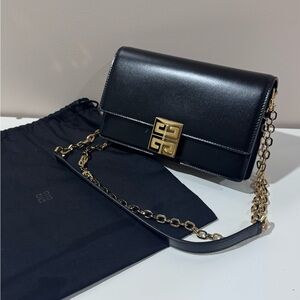 Givenchy Small 4G Crossbody Black Cow Leather Chain Bag